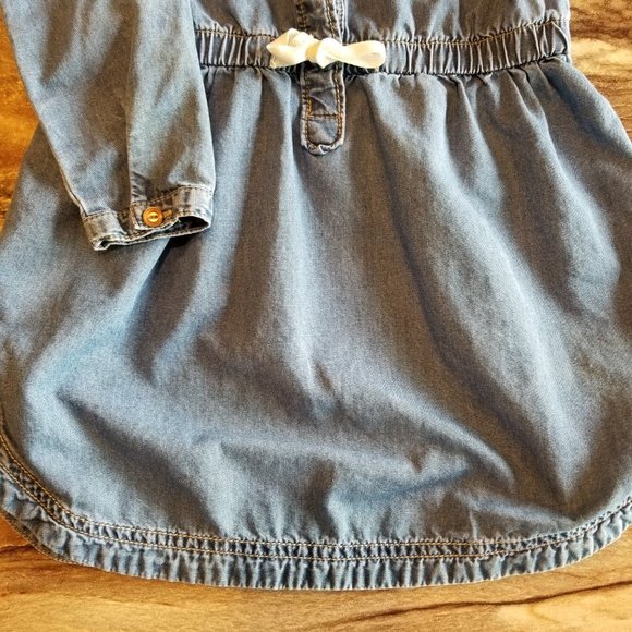 Carter's Denim Dress 4T with Pink Leggings - Picture 4 of 9